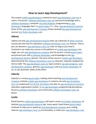 How to Learn App Development
