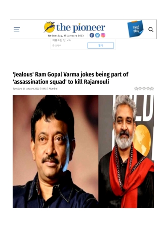 'Jealous' Ram Gopal Varma jokes being part of 'assassination squad' to kill Rajamouli