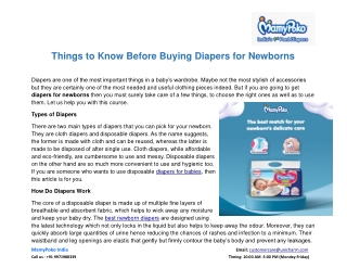 Things to Know Before Buying Diapers for Newborns