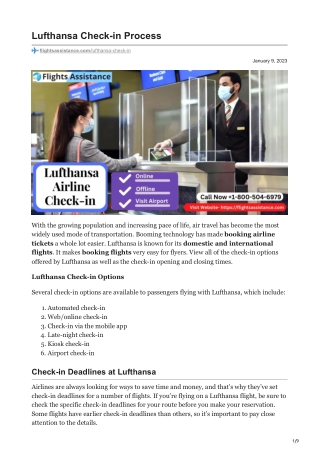 Lufthansa Airlines Check-in Process