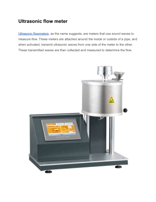 Ultrasonic flow meters