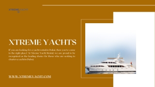Renting A Yacht In Dubai | Xtremeyacht.com