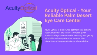 Acuity Optical - Your Reliable Palm Desert Eye Care Center