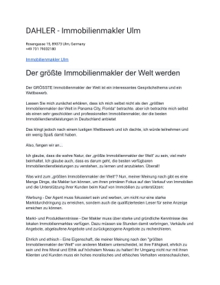 DAHLER - Immobilienmakler Ulm