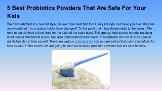 5 Best Probiotics Powders That Are Safe For Your Kids