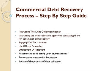 Commercial Debt Recovery Process – Step By Step Guide