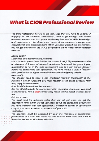 What is CIOB Professional Review