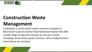 Construction waste management