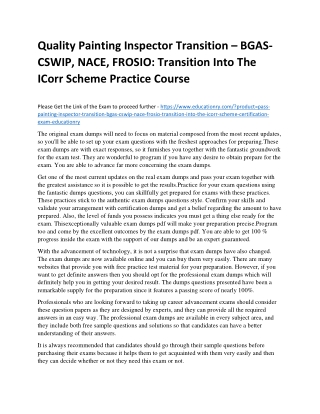 Painting Inspector Transition – BGAS-CSWIP, NACE, FROSIO