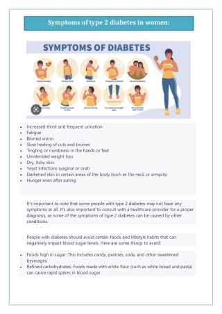 Symptoms of type 2 diabetes in women