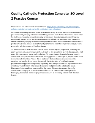 Cathodic Protection Concrete ISO Level 2