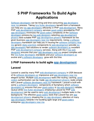 5 PHP Frameworks To Build Agile Applications (2)