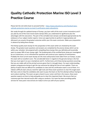 Cathodic Protection Marine ISO Level 3