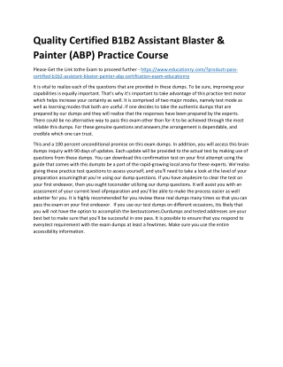 Certified B1B2 Assistant Blaster & Painter (ABP)