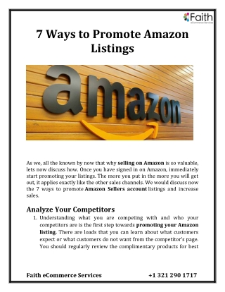 7 Ways to Promote Amazon Listings