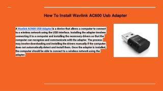 How To Install Wavlink AC600 Usb Adapter