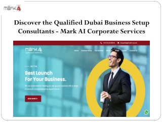 Company Setup Consultants in Dubai - Mark AI Corporate Services