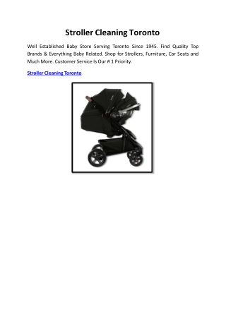 Stroller Cleaning Toronto