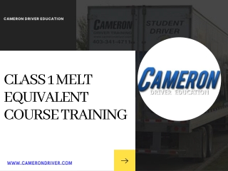 CLASS 1 MELT EQUIVALENT COURSE TRAINING