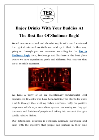 Bar in Shalimar Bagh Call-9911010904