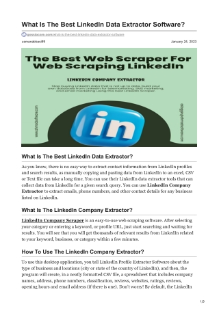 What Is The Best LinkedIn Data Extractor Software