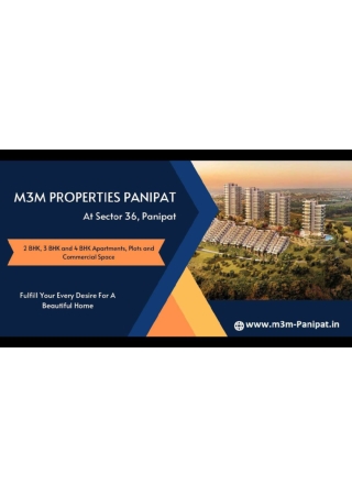 Panipat M3M Projects, Residential Projects M3M Panipat,New Launch M3M Projects