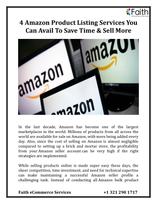 4 Amazon Product Listing Services You Can Avail To Save Time & Sell More