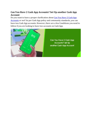 Can You Have 2 Cash App Accounts? Set Up another Cash App Account