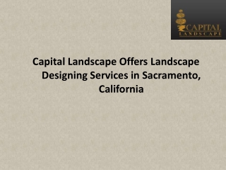 Capital Landscape Offers Landscape Designing Services in Sacramento, California