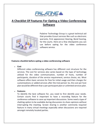 A checklist of features for opting a video conferencing software