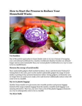 How to Start the Process to Reduce Your Household Waste