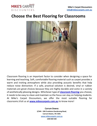 Choose the Best Flooring for Classrooms