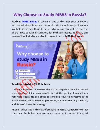 Why Choose to Study MBBS in Russia?