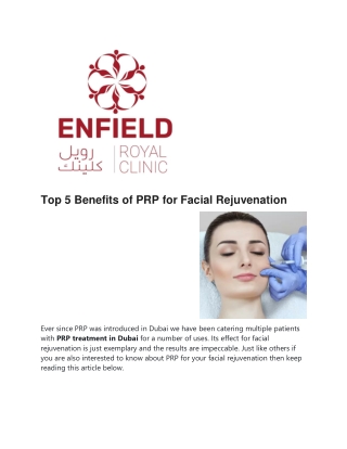 Face Rejuvenation in Dubai