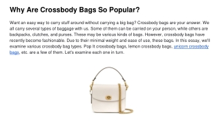 Why Are Crossbody Bags So Popular_