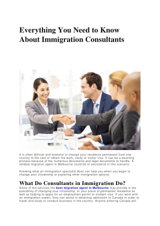 Everything You Need to Know About Immigration Consultants