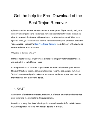 4 Free And Best Trojan Remover For Your Device