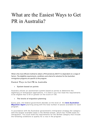 What are the Easiest Ways to Get PR in Australia?