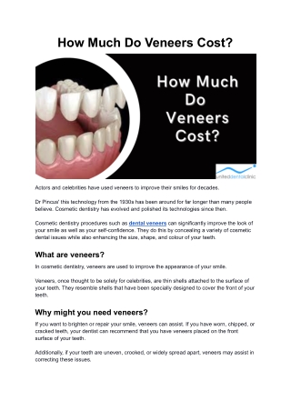 How Much Do Veneers Cost?