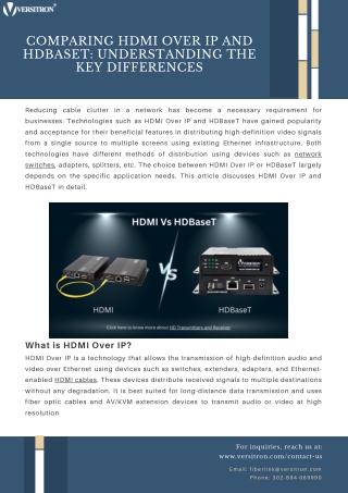 HDMI Vs HDBaseT Know the Key Differences
