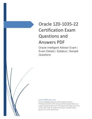 Oracle 1Z0-1035-22 Certification Exam Questions and Answers PDF