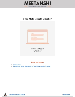 Free Meta Length Checker