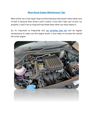 Must-Know Engine Maintenance Tips