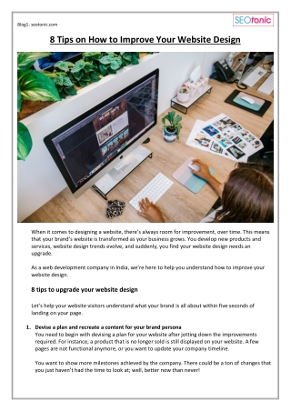 8 Tips on How to Improve Your Website Design