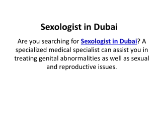 Sexologist in Dubai