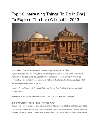 Top 10 Interesting Things To Do In Bhuj To Explore The Like A Local In 2023