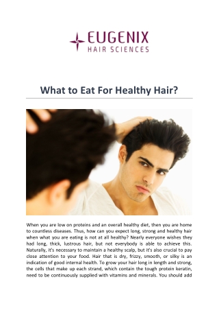 What to eat for healthy hair