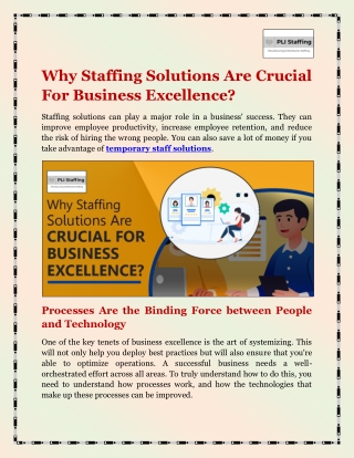 Why Staffing Solutions Are Crucial For Business Excellence