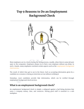 Top 9 Reasons to Do an Employment Background Check