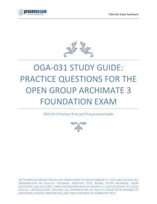 OGA-031 Study Guide: Practice Questions for the Open Group ArchiMate 3 Foundatio
